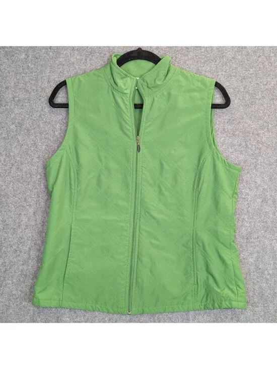 Columbia Womens Size M Green Quilted Zip-Up Vest Medium Outdoor Fall Layering - Picture 2 of 5